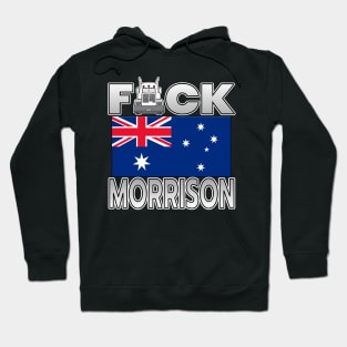 FREEDOM CONVOY AUSTRALIA - FREEDOM RALLY AUSTRALIA FLAG HEARTS DESIGN WHITE LETTERS F-CK MORRISON Hoodie